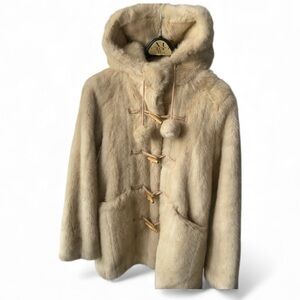 Vintage TopShop Cream Faux Fur Polar Bear Coat Size 4